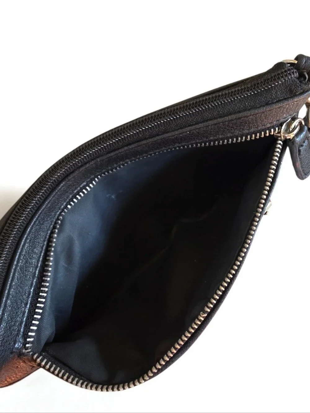 Nicole by Nicole Miller Black Mini Shoulder Bag Y2K Moto Buckle Wristlet